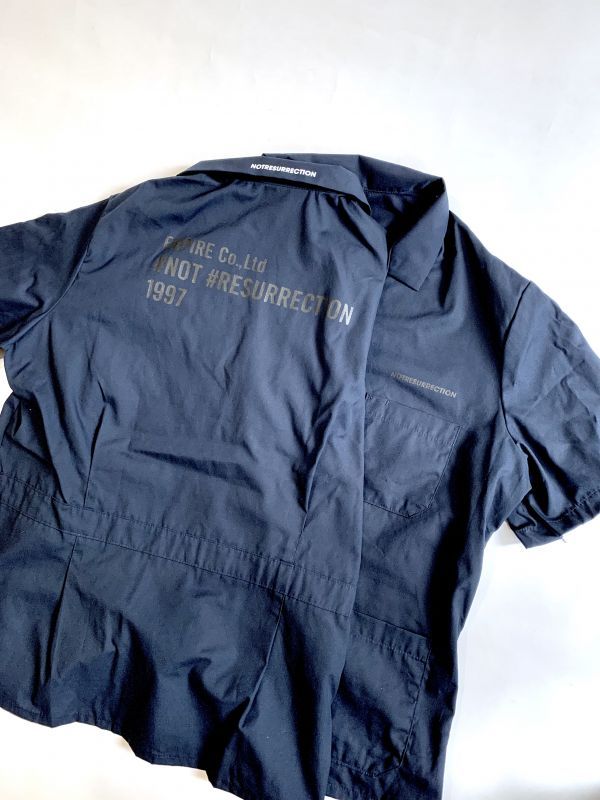 画像1: EMPIRE Co.,Ltd Merch "NOTRESURRECTION" Zip Front Smock Shirt (Navy) [7,800+税]